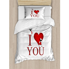 Sheep and Red Heart Duvet Cover Set
