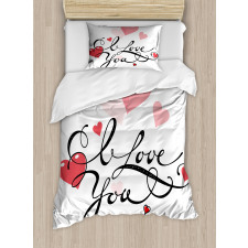 Swirls and Hearts Duvet Cover Set
