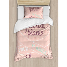 Typography with Soft Color Duvet Cover Set