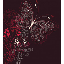 Floral Heart Pattern Duvet Cover Set