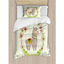 Colorful Watercolor Flora Duvet Cover Set