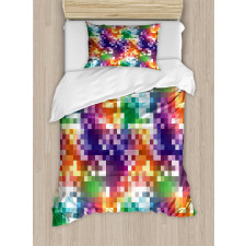 Rainbow Colored Square Duvet Cover Set