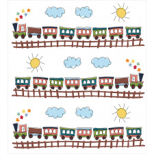Cartoon Train Tracklines Duvet Cover Set