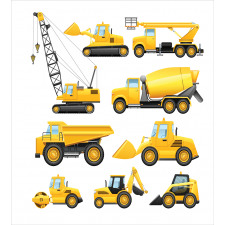 Construction Vehicles Duvet Cover Set