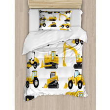 Yellow Construction Site Duvet Cover Set