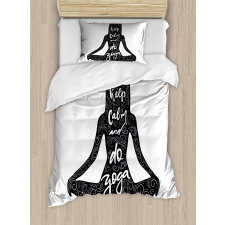 Do Yoga Words Girl Duvet Cover Set