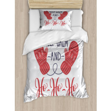 Xmas Fun Words Santa Duvet Cover Set