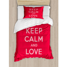 Love Me Romantic Text Duvet Cover Set