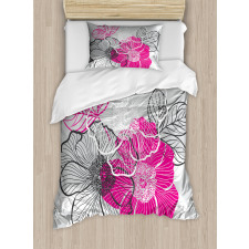 Abstract Bridal Peonies Duvet Cover Set
