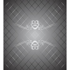 Checkered Pattern Scroll Duvet Cover Set