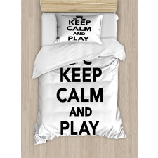 Keep Calm and Play Words Duvet Cover Set