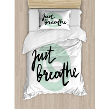 Modern Brush Words Duvet Cover Set