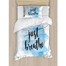 Phrase on Blue Duvet Cover Set