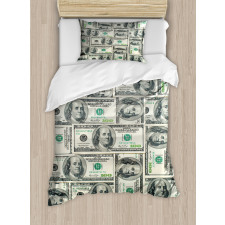 Bills with Ben Franklin Duvet Cover Set