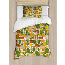 Colorful Pound Signs Duvet Cover Set