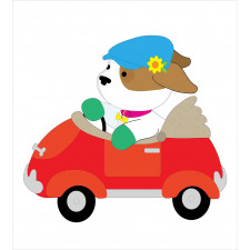 Puppy Driving Cap Duvet Cover Set