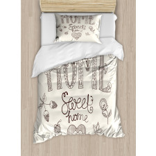 Flowers Heart Duvet Cover Set