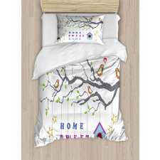 Bird Tree Stars Duvet Cover Set