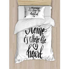 Monochrome Text Duvet Cover Set