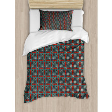 Retro Mosaic Duvet Cover Set