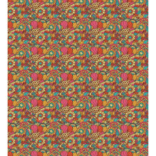 Colorful Floral Doodle Duvet Cover Set