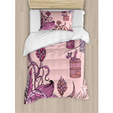 Bird Cage Flora Duvet Cover Set