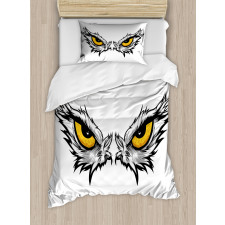 Angry Gaze of Bird of Prey Duvet Cover Set