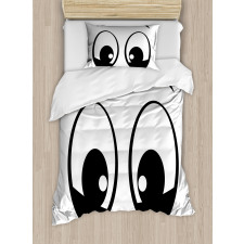 Surprised Cartoon Character Duvet Cover Set