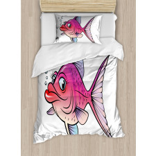 Cartoon Female Goldfish Duvet Cover Set