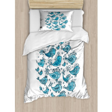 School of Fish Sketch Art Duvet Cover Set