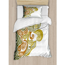 Modern Scroll Leaf Duvet Cover Set