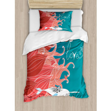 Arctic Whale and Bird Duvet Cover Set