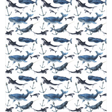 Orcas and Blue Whales Duvet Cover Set