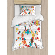 Colorful Dotted Shape Duvet Cover Set
