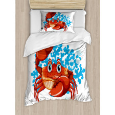 Cartoon Blue Coral Reef Duvet Cover Set