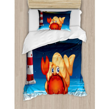 Marine Life Lighthouse Duvet Cover Set