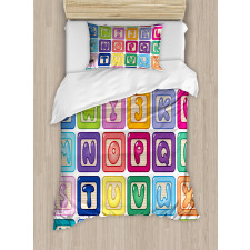 English Alphabet Duvet Cover Set