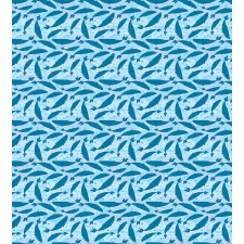 Big Blue Aquatic Animals Duvet Cover Set