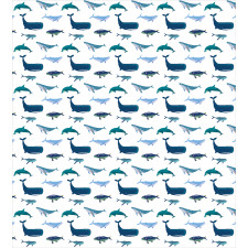 Swimming Marine Animals Duvet Cover Set