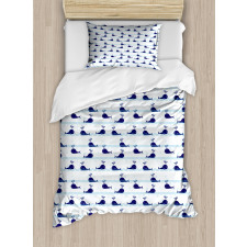 Blue Fish on Water Duvet Cover Set
