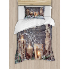 Candle Winter Holiday Duvet Cover Set