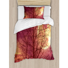 Moon Sky Dead Tree Duvet Cover Set