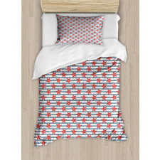 Seastars with Stripes Duvet Cover Set