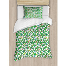 Colorful Pins on Green Duvet Cover Set