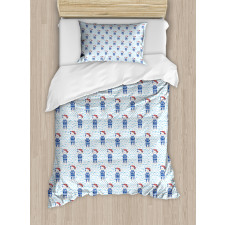 Cat in Blue Sailor Suit Duvet Cover Set