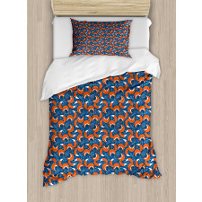 Doodle Hearts and Flowers Duvet Cover Set
