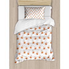 Orange Forest Animal Duvet Cover Set