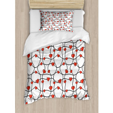 Geometric Hearts Duvet Cover Set