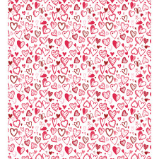 Sketch Style Hearts Duvet Cover Set