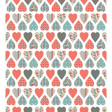 Retro Hearts Pattern Duvet Cover Set
